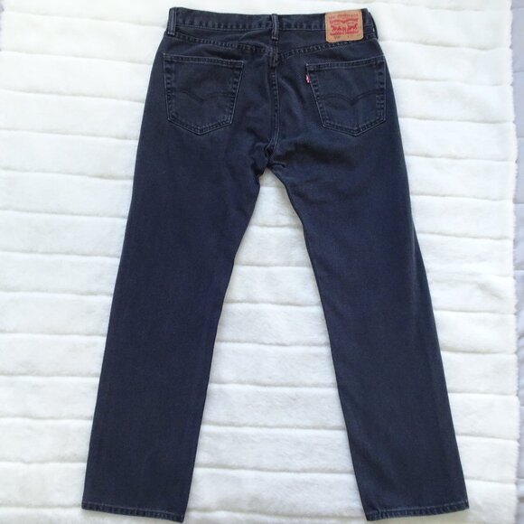 Levi's Men's Jeans 35x32 Black 505 Straight Fit Denim - Picture 1 of 11